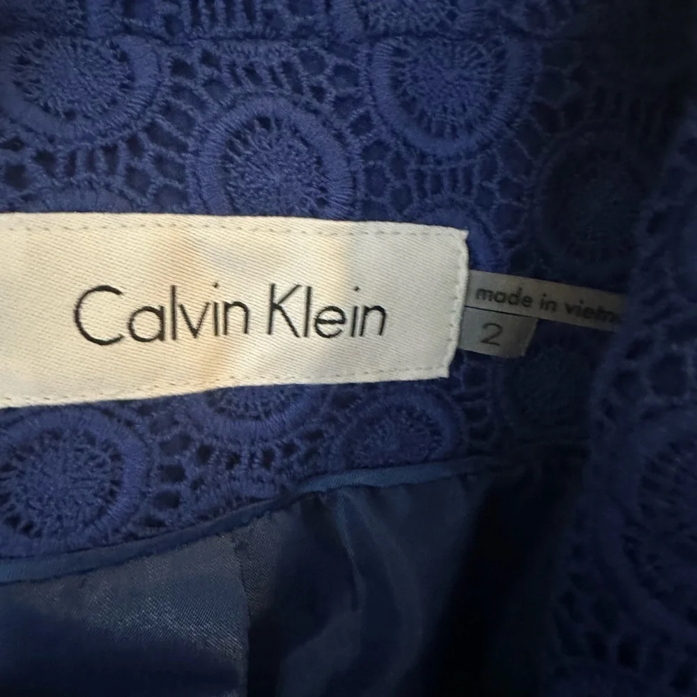 Calvin Klein Royal Blue Patterned Blazer - Picture 3 of 4